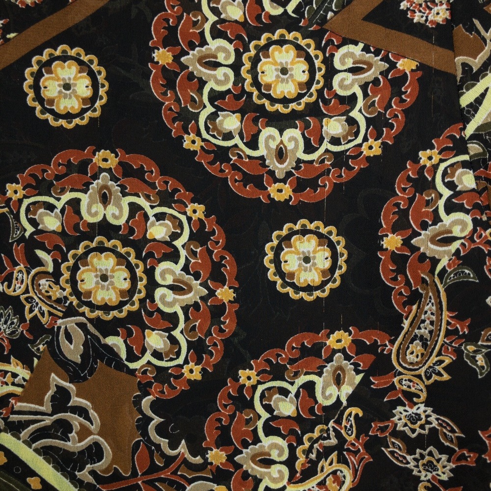 Y2K White Stag Sheer Brown Black Paisley Button Up Blouse Women's Size Medium - Picture 15 of 15